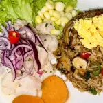 Arroz chaufa con ceviche vis