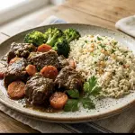 Carne Cozida com Cenoura e Brócolis