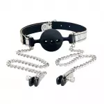 BREATHABLE BALL GAG WITH NIPPLE
