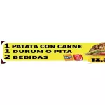 1 Patata Carne, 1 Durum o pita, 2 be