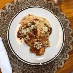 Parmegiana de frango com batata doce