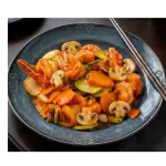 77. Langostino Salteado c/Champiñon