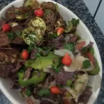 Jiló com carne seca