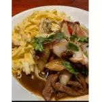 FETUCCINI A LA HUANCAINA CON CERDO