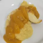 Grão de bico com posta de tilápia