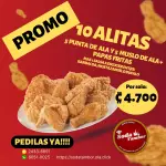 10 Alitas + papas fritas