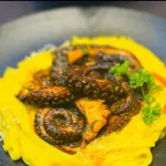 Fetuchini a la huancaina con pulpo