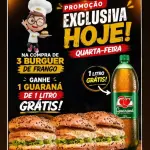 Leve 3 Burguer de frango + refri 1 L