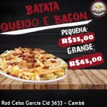 Batata frita com queijo e bacon 🍟