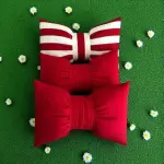Set de cojines navideños lazos