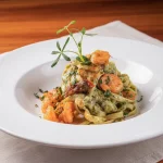 PASTA PESTO CON CAMARONES PROMO