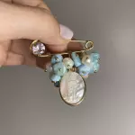 Broches en Larimar y Ámbar
