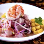 Ceviche Salmão e Camarão