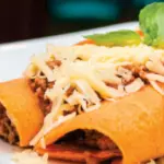 Panqueca de cenoura com carne