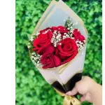 Buquê de 6 Rosas Nacionais Vermelha