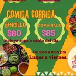 Comidas corridas ( 1pm a 5pm)