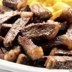 Picanha na chapa em tiras