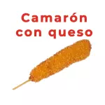 Kushi de camaron con queso crema