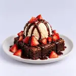 Brownie con helado