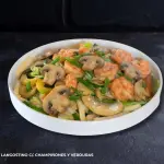 Langostino c/. Champiñones y verd.