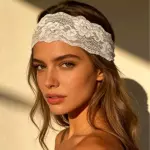 Banda cabello encaje blanco
