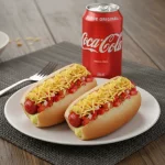 2 cachorro quente + Coca lata