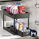 Rack deslizable 2 niveles negro