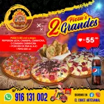 2 PIZZAS GRANDES (30 cm)