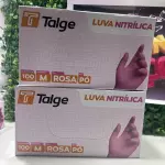 Luva Nitrilica M C/100 Rosa sem po