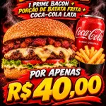 Combo bacon + batata + Coca Lata