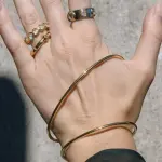 Pulsera dedo chapa oro 18k