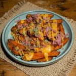 BATATA DOCE C/ CHEDDAR E BACON
