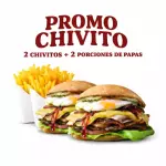 Promo Chivito para 2 + Papas Gratis