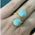 Anillo Dos círculos Larimar