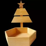 Caja Madera exagonal arbol