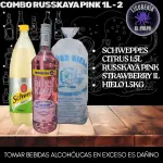 Russkaya Pink 1L+ Schweppes + Hielo