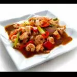 Langostinos con salsa mensi o tausi