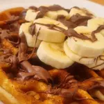 Waffles con nutella y platano