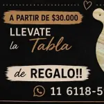 TABLA DE PIZZA DE REGALO (30.000)