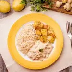 Strogonoff com batata sauté