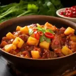 Carne de panela com mandioquinha