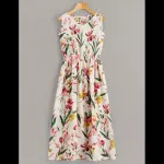Vestido fruncido con flores