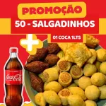 50 SALGADINHOS + 01 COCA 1LTS