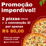 2 Pizzas GG + 1 convenção 2L