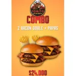 2 bacon dobles + papas
