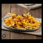 fritas com cheddar e bacon