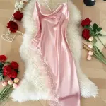 Vestido rosa encaje
