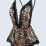 Mono encaje leopardo M