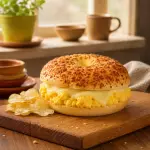 Bagel con huevo y queso