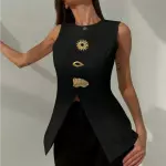 Blusa negra sastre con detalles